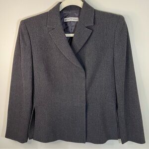 Emporio Armani Gray Wool Blend Women's Tailored Jacket Size 44 (Approx US 12)